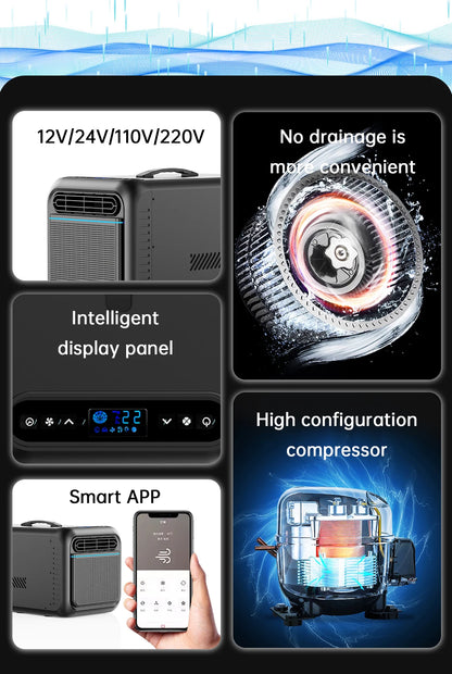 Air Conditioners with Inverter 12V,Portable Air Conditioning  2300Btu,Use Car,Home,Camping
