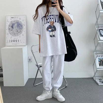 Cartoon Long Sleeve Tracksuits autumn Fashion Casual Sportswear Two Piece Pants Sets Female Large Size Women Suits 2024