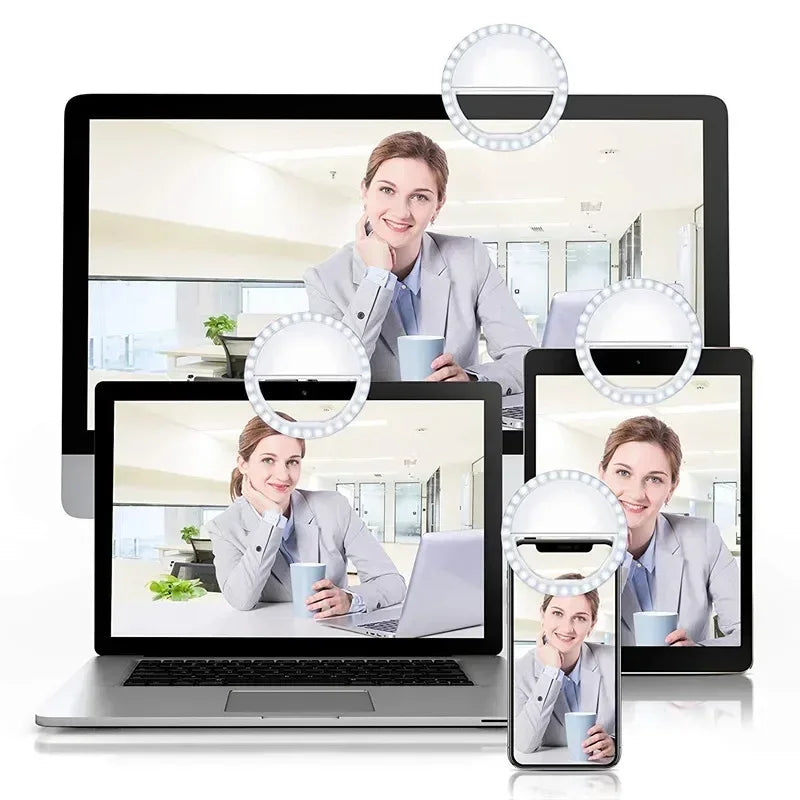 Ringlight Selfie Light Clip On Light For iPhone Samsung POCO Phone Light Ring Video Photo Lamp Flashlight Back Light USB Charge