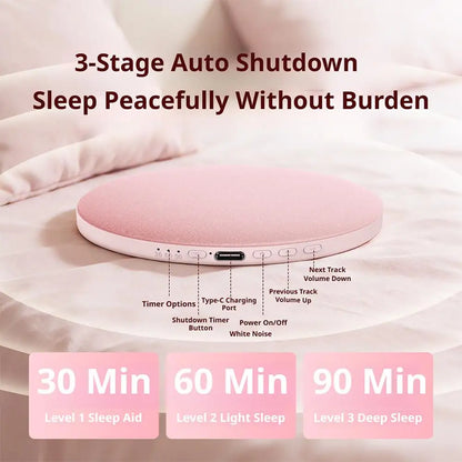 Bluetooth Speaker Under Pillow For Sleep Portable Ultra Slim White Noise Sleep Audio Air Bone Conduction Home Relax Rechargeable