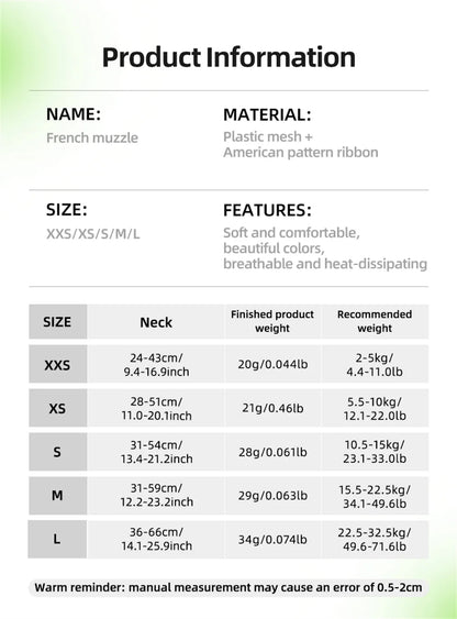 Summer French Bulldog Short Nosed Adjust Pet Muzzle for Dogs Face Shield Pug Mascotas Accessories Prevent Accidental Ingestion