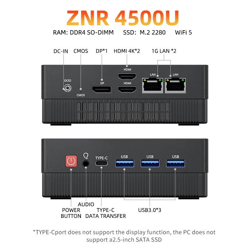 TexHoo Mini PC AMD R7 5800H 7730U up to 16G DDR4 512G NVMe Dual HDMI DP Wifi6 WDesktop Gaming Computer Dual Network Ports