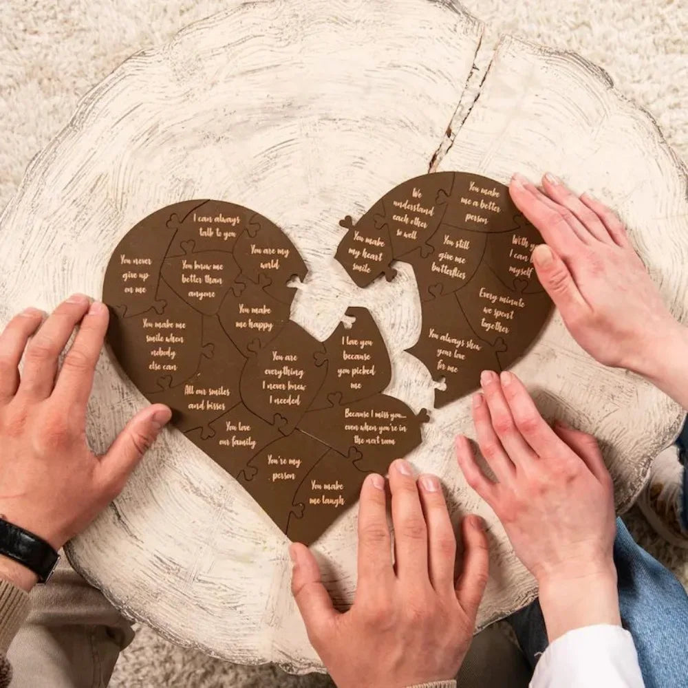 1 Box Valentine's Day Love Puzzle Anniversary Gift Wooden 20 Reasons To Love You Puzzle Wedding Party Valentine's Day Gift