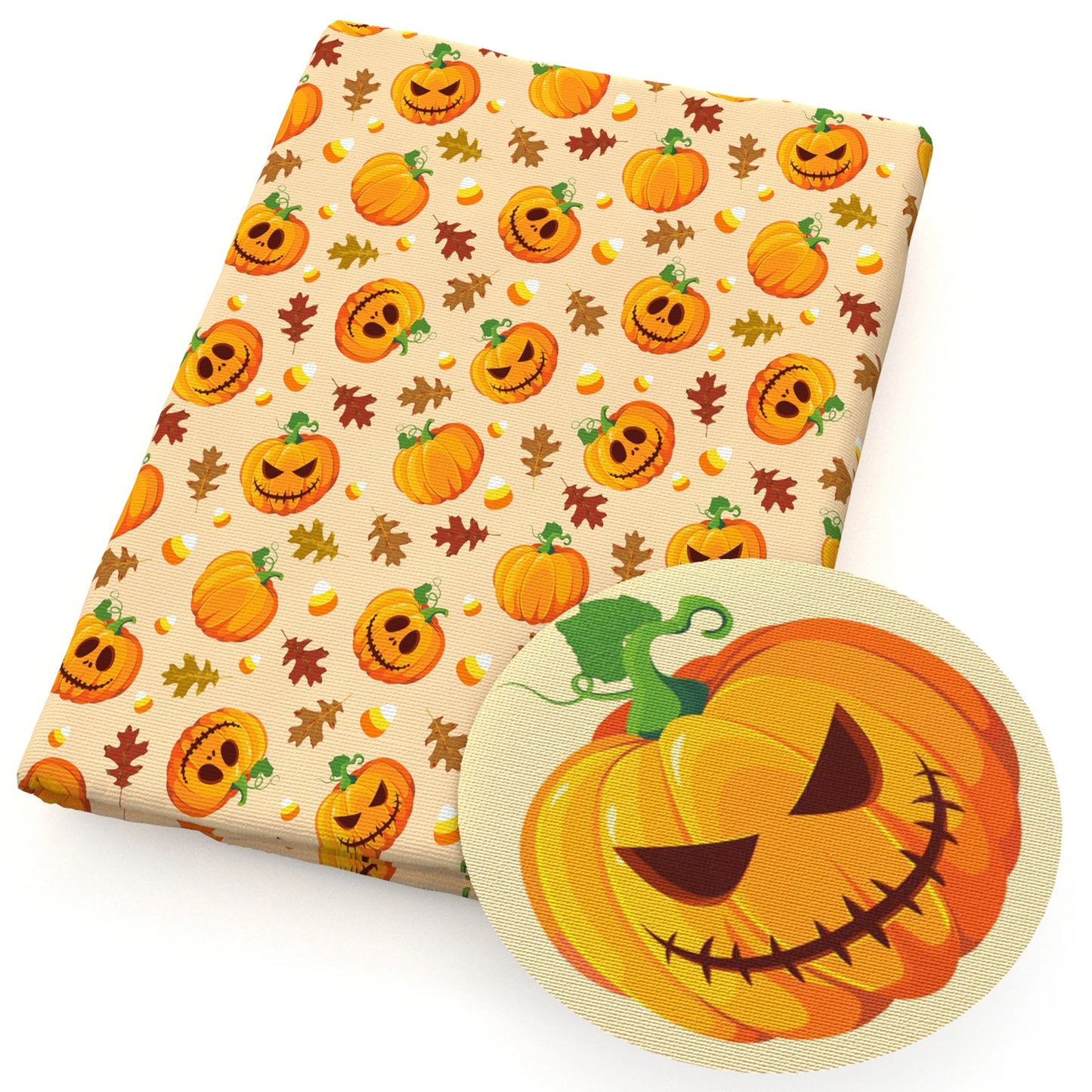50*145cm Pumpkin Fall Autumn PolyesterCotton Fabrics By half Meter Flowers Maple Leaf Sewing Cloth Dress DIY Crafts Home Textile