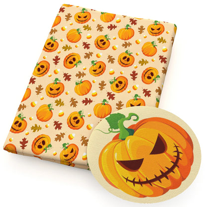 50*145cm Pumpkin Fall Autumn PolyesterCotton Fabrics By half Meter Flowers Maple Leaf Sewing Cloth Dress DIY Crafts Home Textile