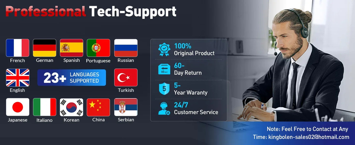 LAUNCH X431 CRP919E BT Car Diagnostic Tool OBD2 Scanner DBScar VII VCI Auto with Active Test ECU Coding CANFD DOIP 31+ Reset