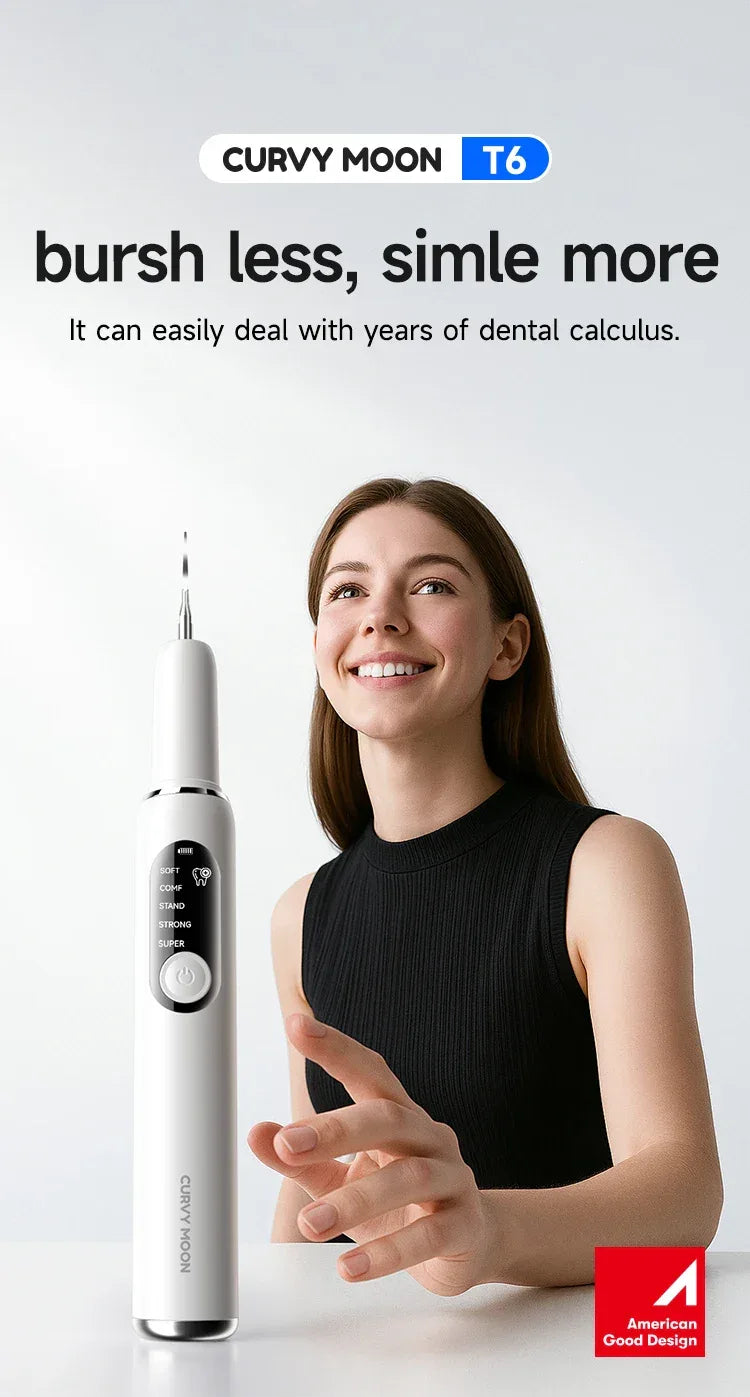 Ultrasonic Electric Dental Scaler High Frequency Vibrating Teeth Cleaner Plaque Calculus Tartar Stains Remover 5 modes with LED