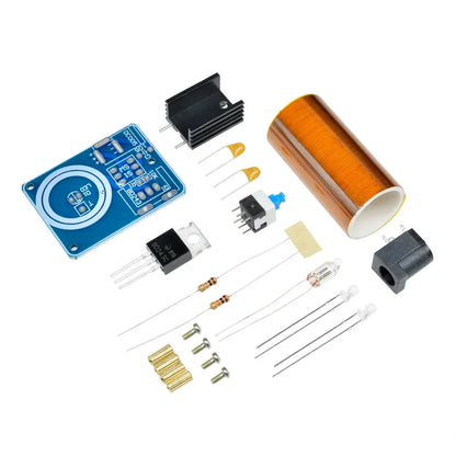 BD243 Mini Tesla Coil DIY Kit 9-12V Tesla Coil Magic Props BD243C DIY Parts Empty Lights Technology Electronics Module