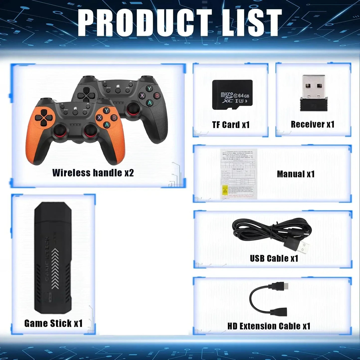 New Game Stick X2 PRO Video Handle Game Console 48 Emulators 64g 128g 40000+ Retro Games 4K HD Game Stick Home 2 Players Gifts
