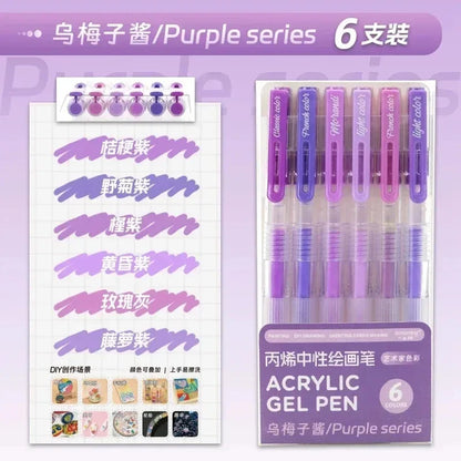 150/6 Colors Acrylic Gel Pen Student Diary Scrapbook Painting DIY Gel Pen Set Color Drawing Doodling Art Markers School Supplies