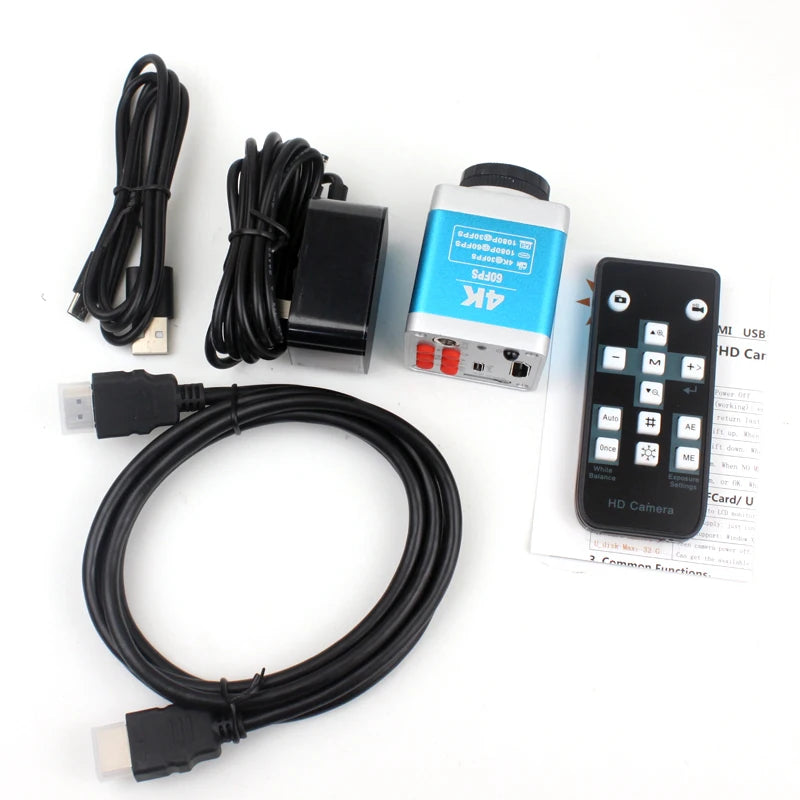 55MP 48MP 4K 1080P HDMI USB Video Microscope Camera 1-130X Infinitely Far C Mount Lens LED Light for Digital Image Acquisition