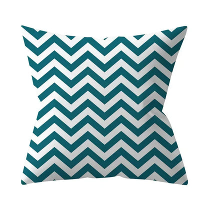 Housse de coussin bleu turquoise, coussins décoratifs pour canapé, housses de coussin géométriques en polyester, 45 x 45 cm, coussins décoratifs, taies d'oreiller simples
