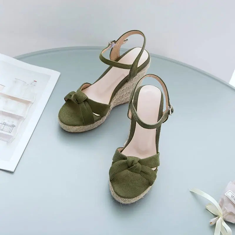 REAVE CAT Brand Women Sandals Open Toe Flock Suede Wedges 11cm Platform Buckle Strap Big Size 44 45 46 Soft Leisure Daily Shoes