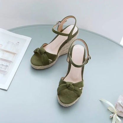 REAVE CAT Brand Women Sandals Open Toe Flock Suede Wedges 11cm Platform Buckle Strap Big Size 44 45 46 Soft Leisure Daily Shoes