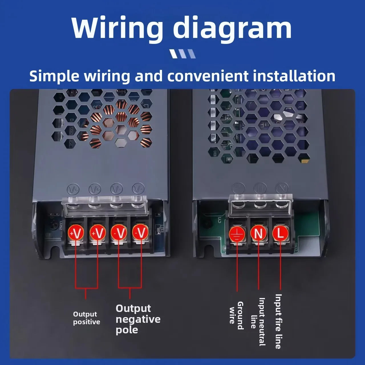 DELAN Power Supply Unit 12V 24V 60W 100W 200W 300W 400W 180V 220V 264V AC to 12 24 Volt DC LED Strip Driver Lighting Transformer