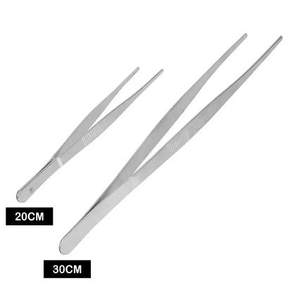 Pince a epiler droite en acier inoxydable, 20CM/30CM, pour la maison, le jardin, la cuisine, le Barbecue, longue pince  aliments