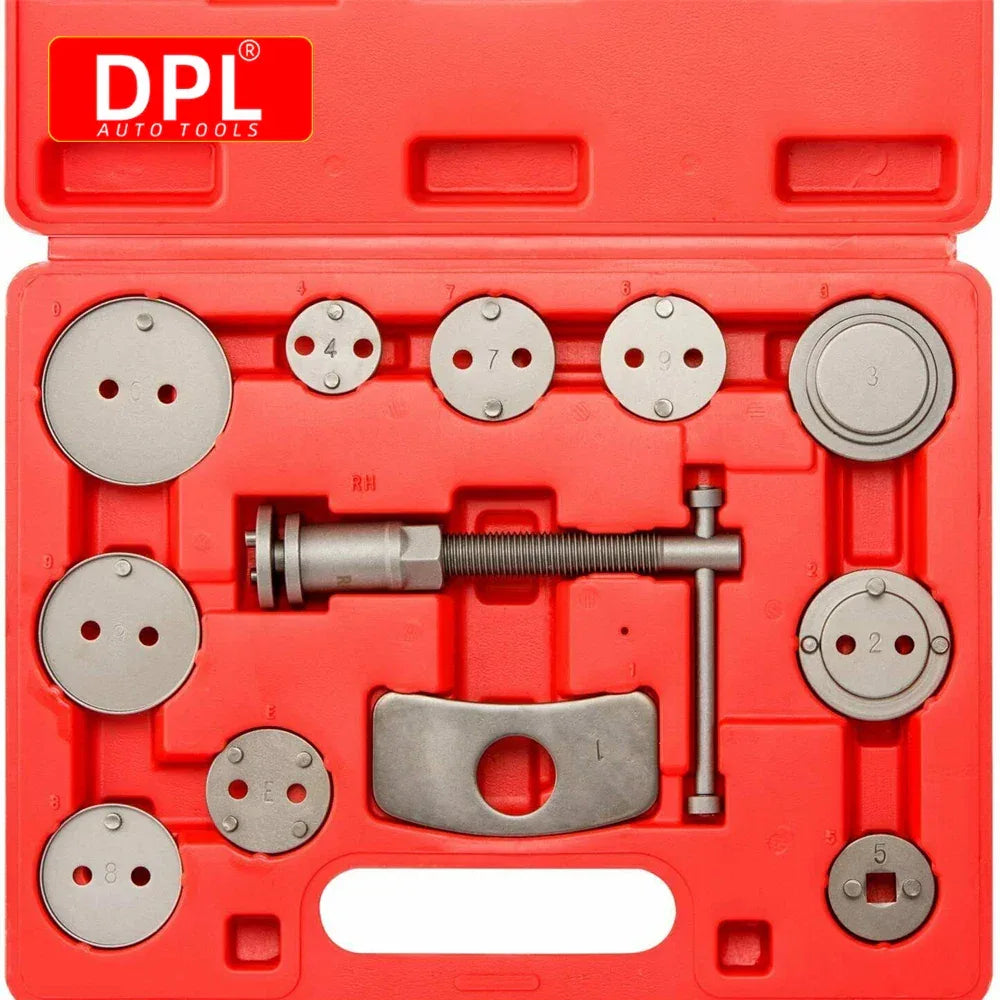12pcs/Set Universal Car Disc Brake Caliper Rewind Back Brake Piston Compressor Tool Kit Set For Automobiles Garage Repair Tools
