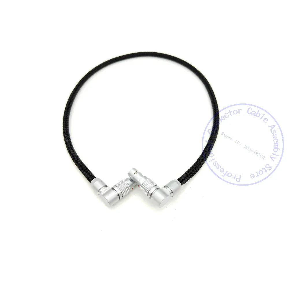 ARRI ALEXA RED Flexible Braid Power Cable for Teradek Bolt 4K XT LT, SmallHD monitor, 0B 2 Pin Straight Male to 2Pin Right Angle