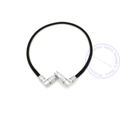 ARRI ALEXA RED Flexible Braid Power Cable for Teradek Bolt 4K XT LT, SmallHD monitor, 0B 2 Pin Straight Male to 2Pin Right Angle