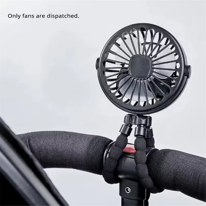 Mini USB Fan Rechargeable Octopus Multifunctional Fixable Small Fan Portable Desktop for Baby Stroller Bicycle with Soft Wind