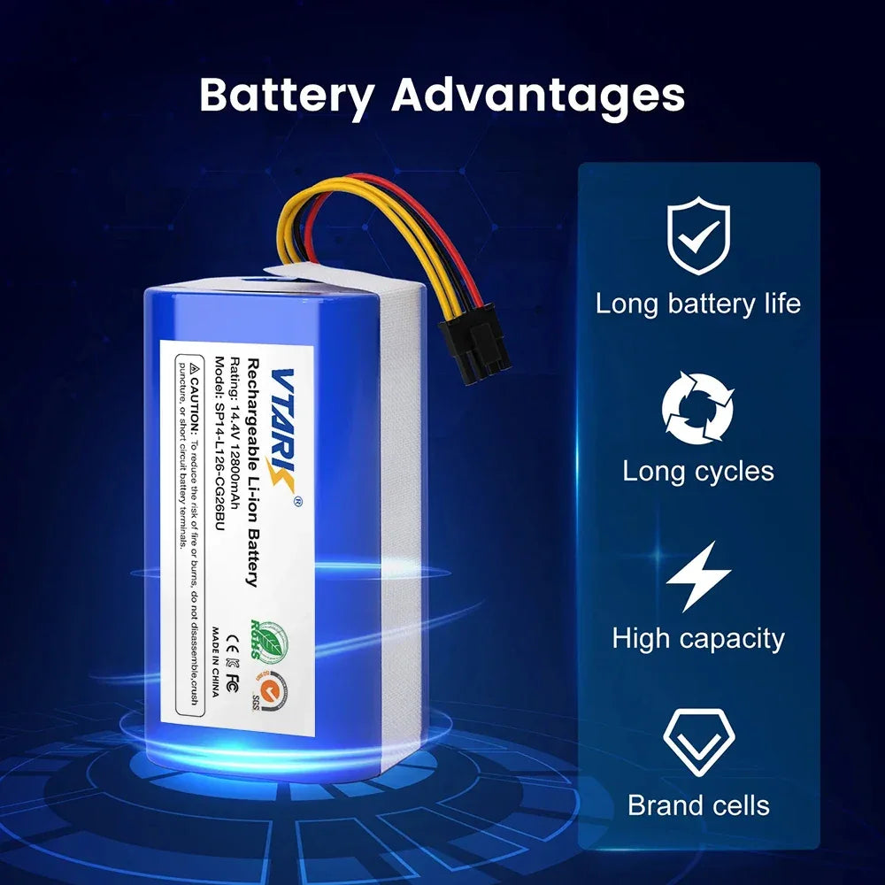 4S1P,18650 14.4V 6800mAh Li-lon battery for Cecotec Conga 1290 1390 1490 1590 vacuum cleaner Genio deluxe 370 gutrend echo 520