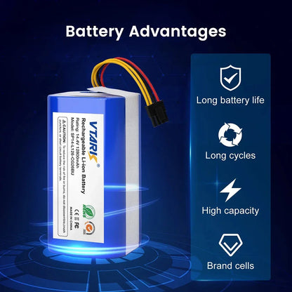 4S1P,18650 14.4V 6800mAh Li-lon battery for Cecotec Conga 1290 1390 1490 1590 vacuum cleaner Genio deluxe 370 gutrend echo 520