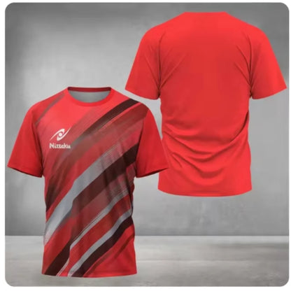 Nittaku Table Tennis T-shirt Victory Light Color Printed Men's Summer New Sports T-shirt Training Quick Drying T-shirt