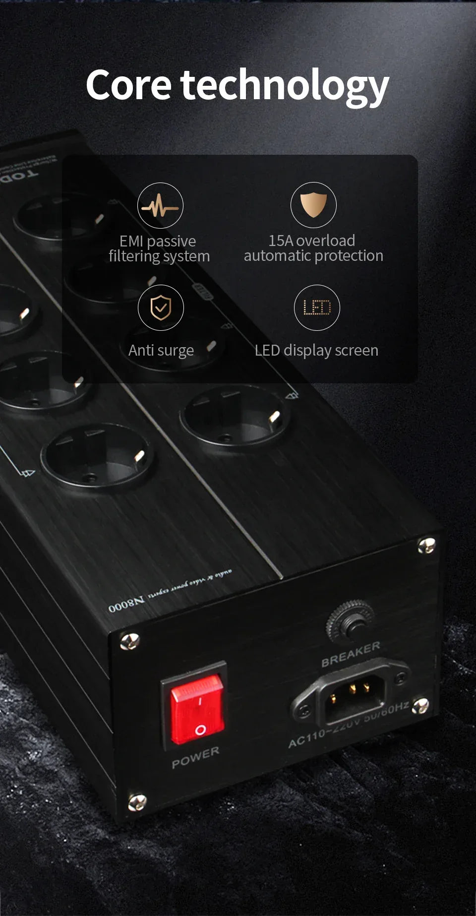 HIFI power filter HiFi lightning protection anti-interferencePA audio power purifier EU dedicated power strip