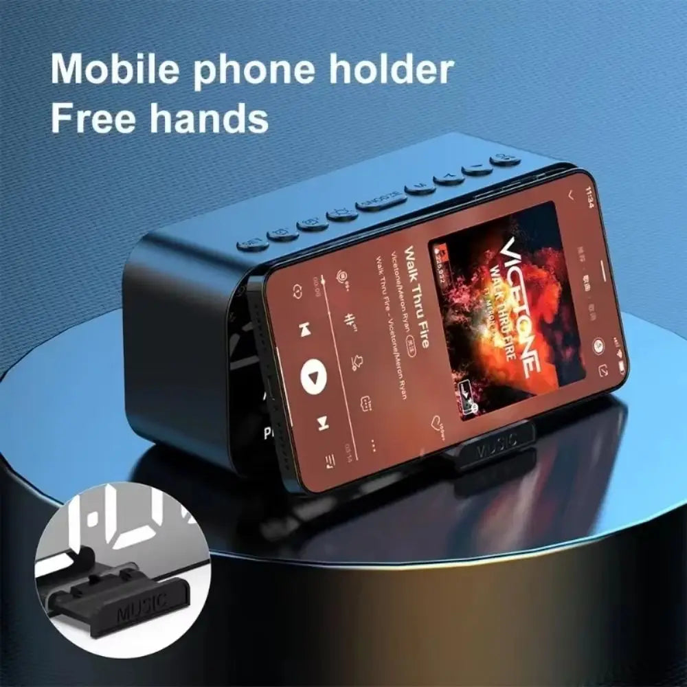 5-in-1 Digital Table Calendar LED Digital Display Sleep Timer Small Digital Clock Bluetooth with Mirror Electronic Alarm Clock