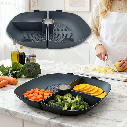 Silicone Grid Steaming Tray for Thermomix TM7, Silicone Divider Basket & Steam Pipe, Multilevel Cooking Accessories