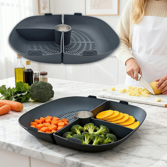 Silicone Grid Steaming Tray for Thermomix TM7, Silicone Divider Basket & Steam Pipe, Multilevel Cooking Accessories