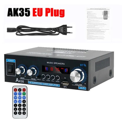 Home High-power Bluetooth Power Amplifier 2.0 Channel Constant Resistance Mini Power Amplifier Small Car Power Amplifier Multy