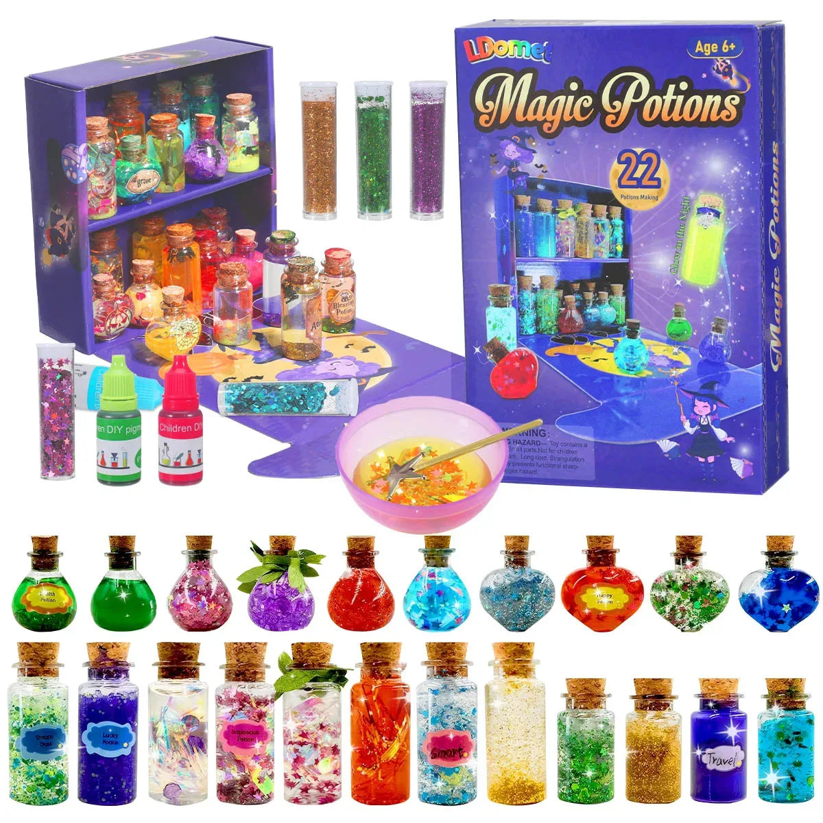 Fairy Magic Potions Kit Kids DIY Witch Glowing Spell Potion DIY Handmade Toys Science Experiments Kids Craft Kit Educational Toy
