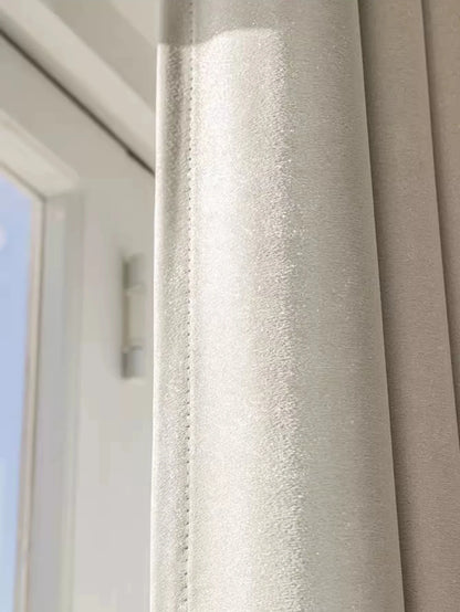 1PC Modern Simple Pure Pigment Color Beige High Blackout Curtain Living Room Study Available