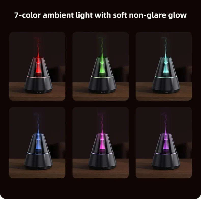 NEWSTYLE Simulated Flame Aroma Diffuser Bonfire Air Humidifier Ultrasonic Cool Mist Maker Fogger LED Essential Oil Lamp Diffuser