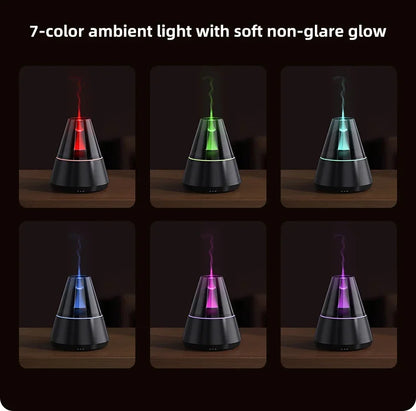 NEWSTYLE Simulated Flame Aroma Diffuser Bonfire Air Humidifier Ultrasonic Cool Mist Maker Fogger LED Essential Oil Lamp Diffuser