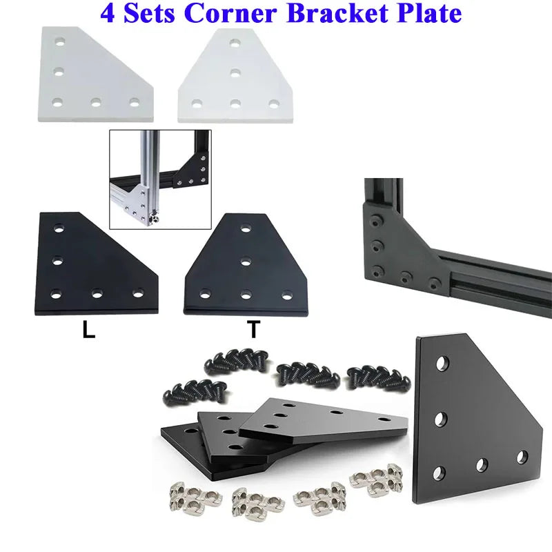 1PC BLACK 4040 4040 T Slot European Standard Anodized Aluminum Profile Extrusion 100-1000mm Linear Rail for CNC 3D Printer