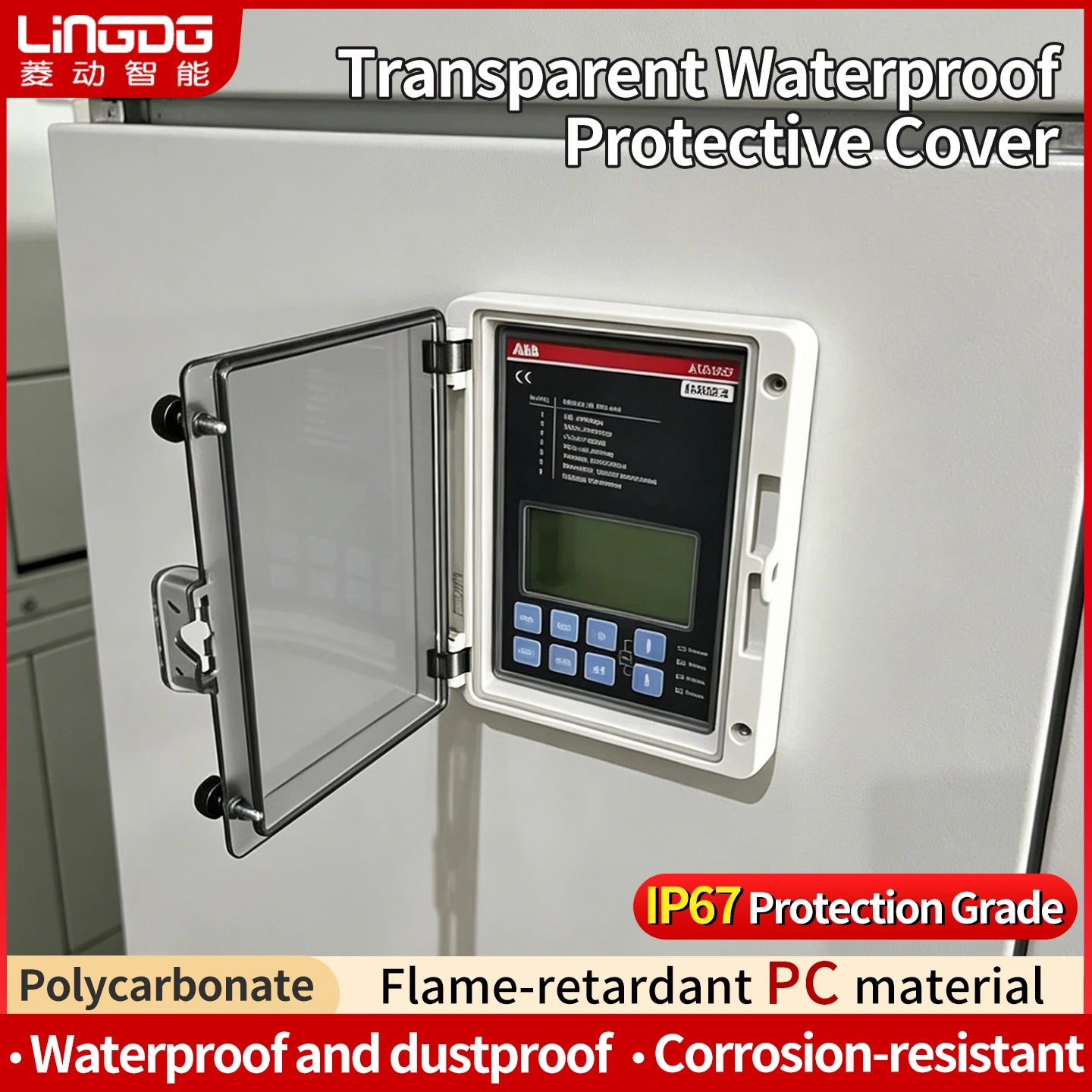 Outdoor Waterproof Window Cover with Lockable Circuit Breaker Electrical Box, Transparent Cover for IP67-Rated Button and Instru