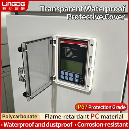 Outdoor Waterproof Window Cover with Lockable Circuit Breaker Electrical Box, Transparent Cover for IP67-Rated Button and Instru