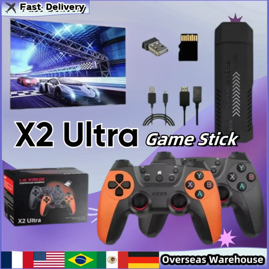X2 Ultra Retro Video Game Console 4K 3D HD Handheld Game Stick Game Wireless Controller TV Game Play 256G Retro Games Man Gifts