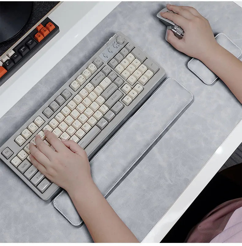 Wrist Pad Rest Keyboard Guard Three Pieces Desk Pad Waterproof PU Mouse Pad Large Mousepad Laptop Non-slip Desk Mat Mouse Mat