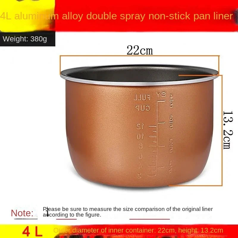 Electric pressure cooker liner multicooker bowl 4L 5L 6L liter non-stick pan double spray thickening