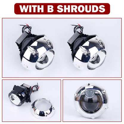 Riderspark 3 Inch Bi LED Projector Headlights Lenses Hella Laser LED Lights 160W 60000LM Headlamp Car Accessories RHD LHD Spot