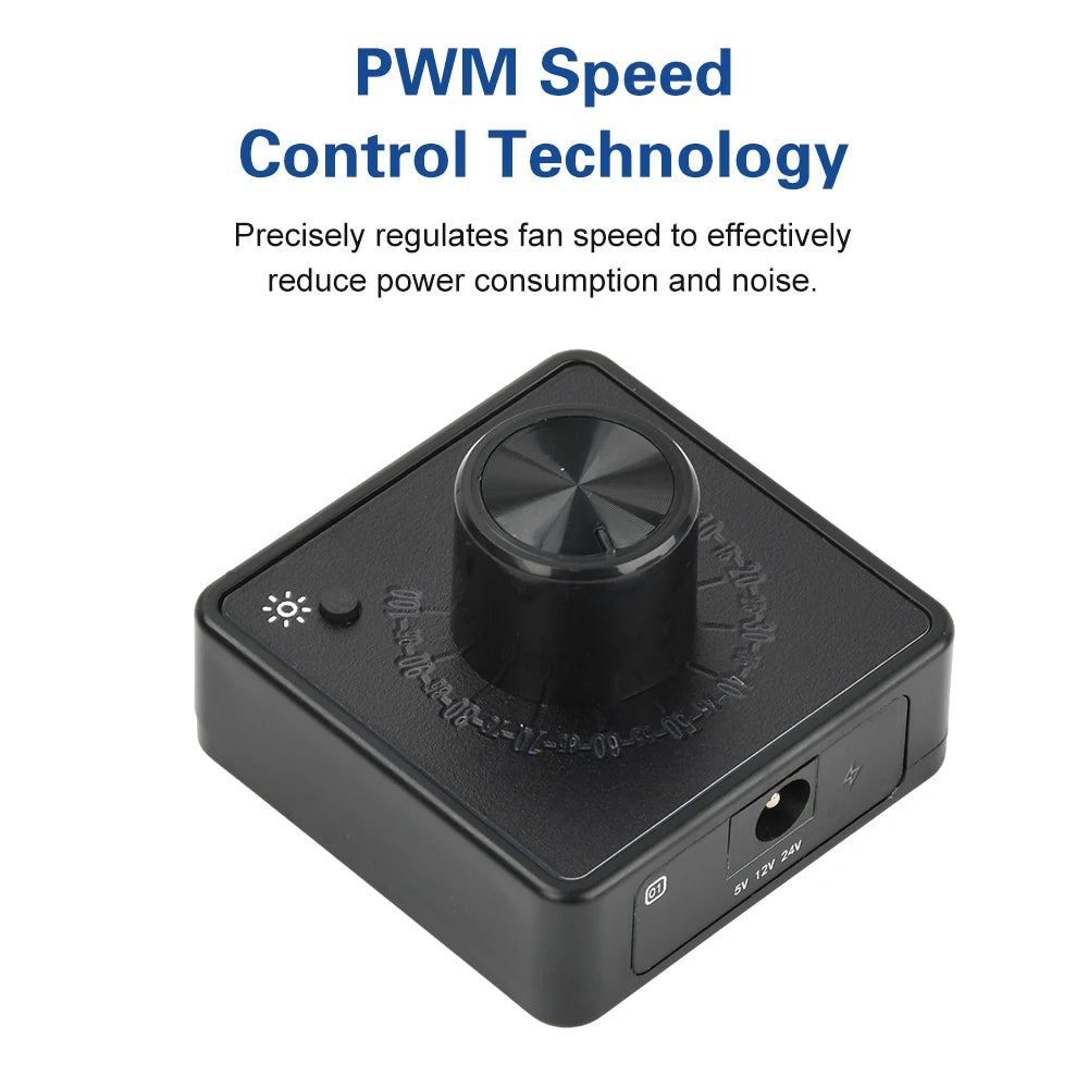 PWM Fan Controller With PD QC Fast Charging DC 12V 24V 5V Multi-Voltage Input Speed Regulator For DIY Cooling Fans