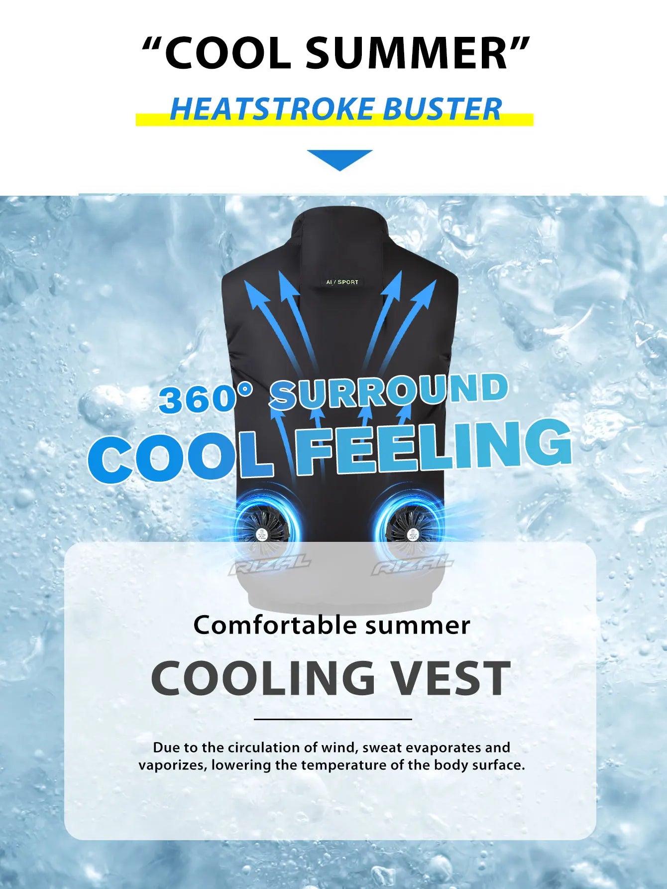 2026 Must-have Fan Vest Wearable Cooling vest Air-conditioned Clothes Breathable for Daily Commute Hiking Fishing Camping