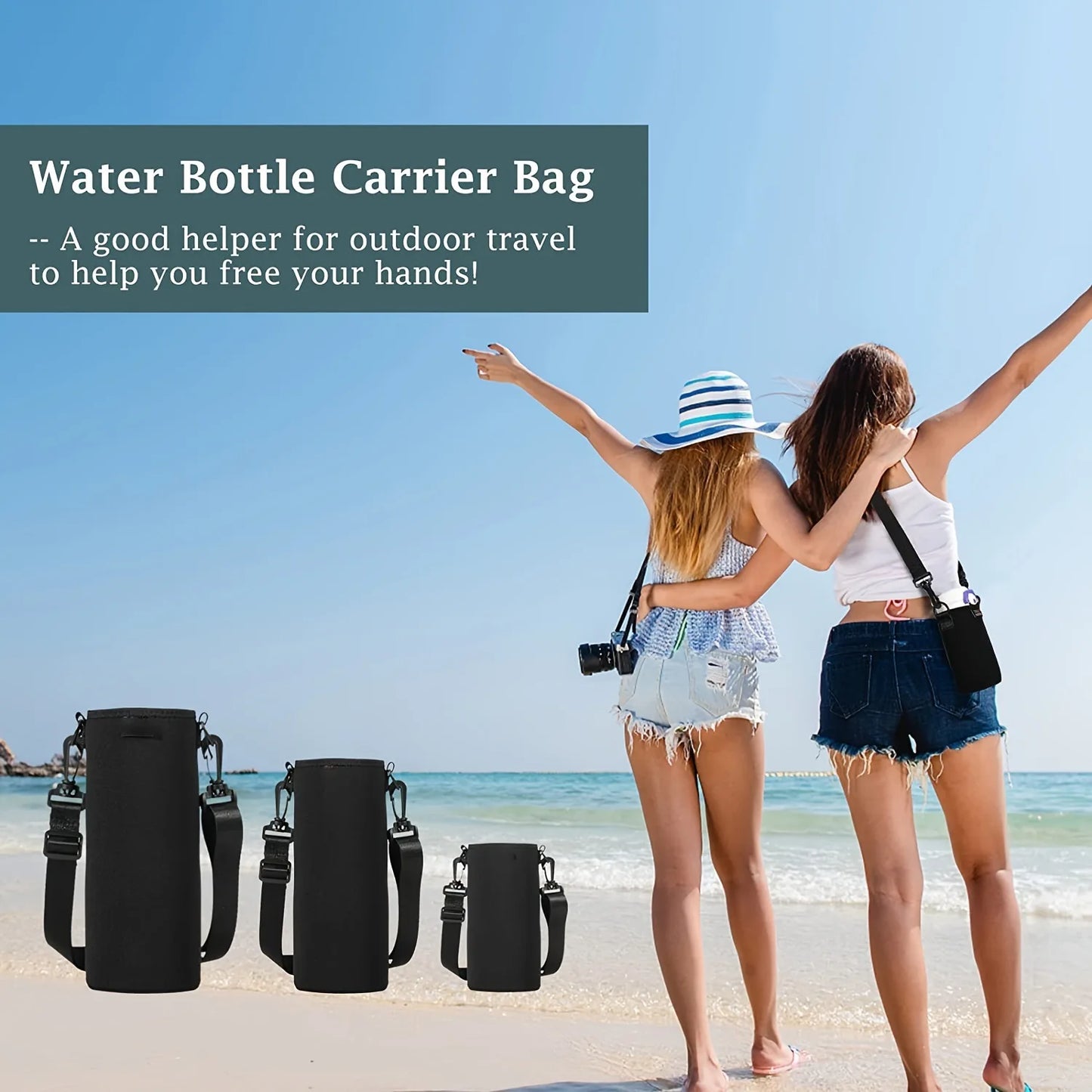 750ML/1000ML/1500ML Portable Water Bottle Insulated Neoprene Holder Pouch Bag Travel Thermos Cup Cover With Adjustable Strap