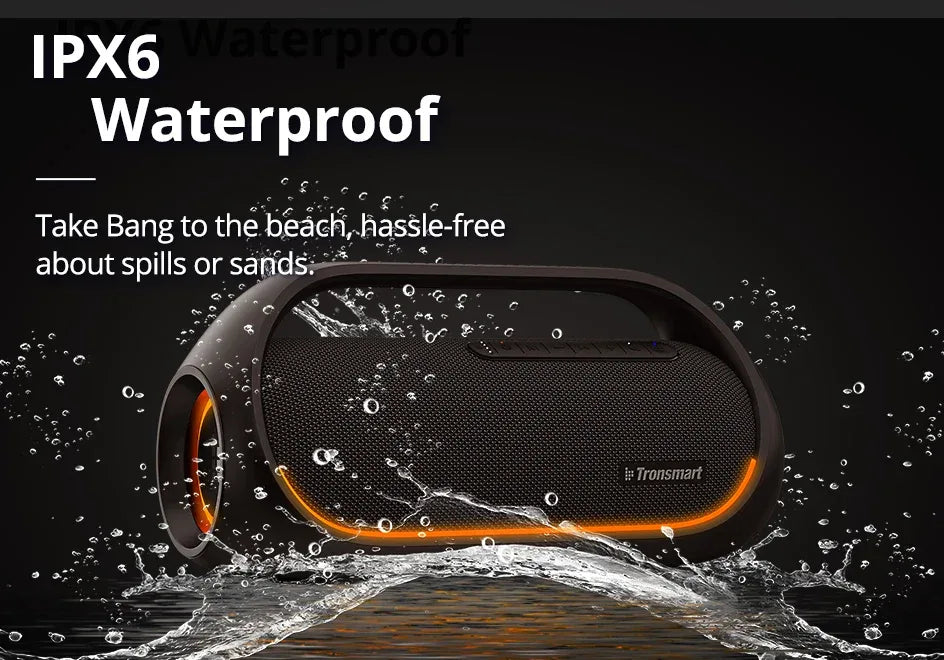 Tronsmart Bang Bluetooth Speaker Portable Party Speaker with Lossless Hi-Res Audio, Heavy Bass, App Control, Portable Handle
