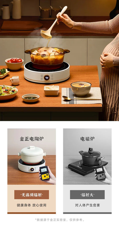 New Electric Ceramic Stove Home Mini Tea Cooker 2000W High Power Induction Cooktop Round Induction Cooker Kitchen Appliances 인덕션