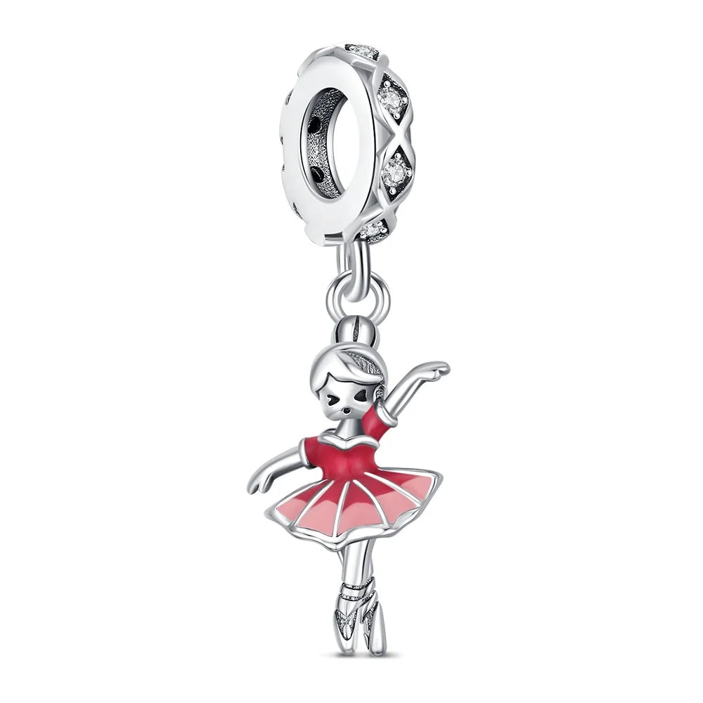 Elegant Mother's Day gifts For mom Ballet Pendant Fit Original Bracelet Diy Jewelry Fine Perfect Heart Rainbow Charm Daily Wear