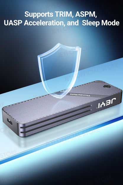 JEYI Visual Smart M.2 NVMe NGFF SSD Enclosure, Supports 5s Write Protection, 3s Re-connect, USB 3.2 Gen2 10Gbps, UASP Trim